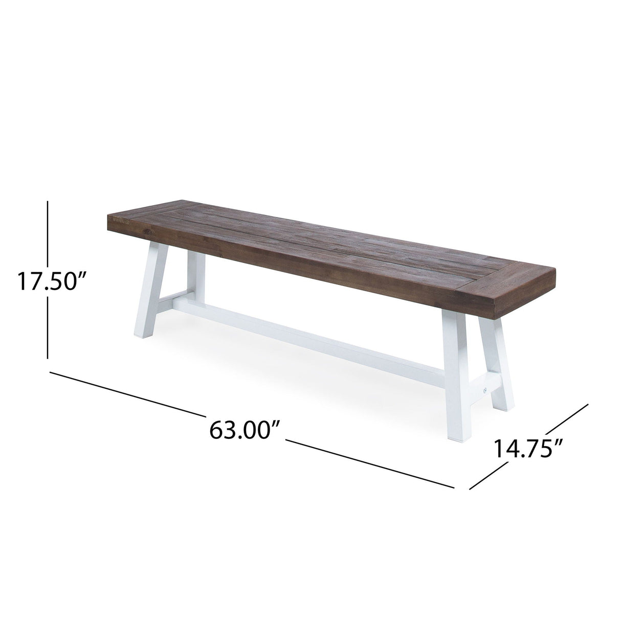 Tranquilizer Outdoor Acacia Wood Bench with Slat Panel Design