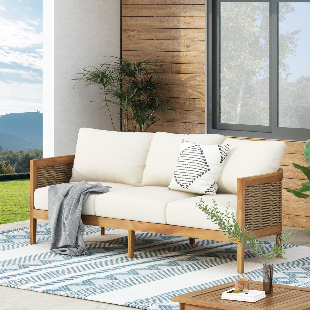 76.5''-The-Sølstrand™-Acacia-&-Rattan-Slat-Back-Sofa-Outdoor-Sofas