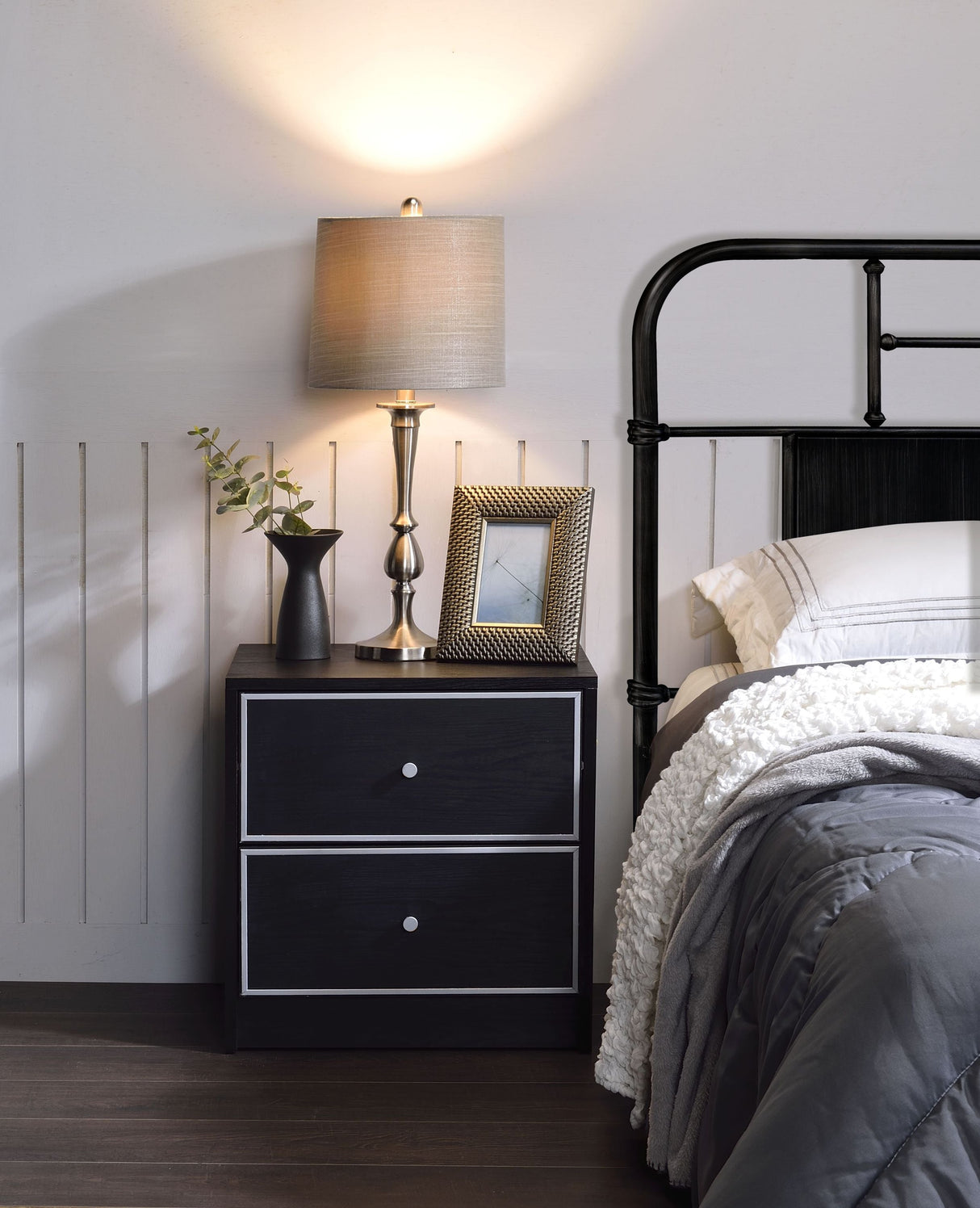 Modern Black Nightstand Table
