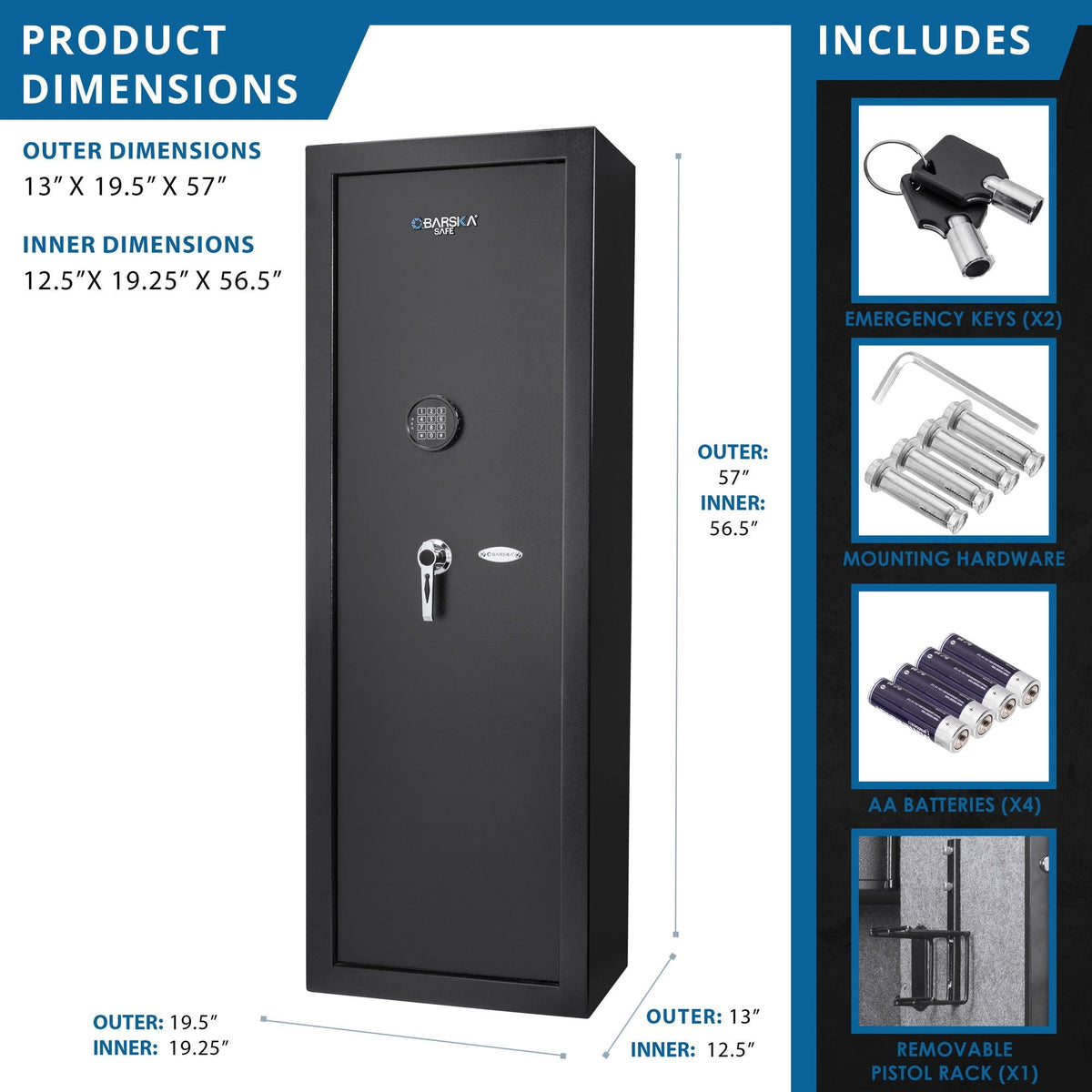 7.87 Cubic Ft Keypad Rifle Safe - Black