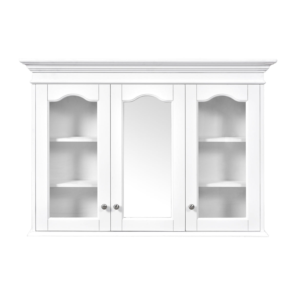 Medicine Cabinet With Mirror Door And Adjustable Shelves, Wall-Mounted Bathroom Storage Cabinet - White
