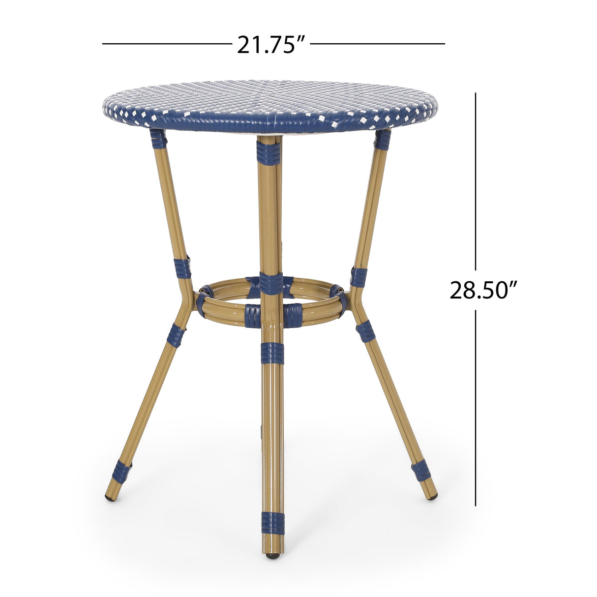 Outdoor PE Rattan and Aluminum 3-Piece French Bistro Set