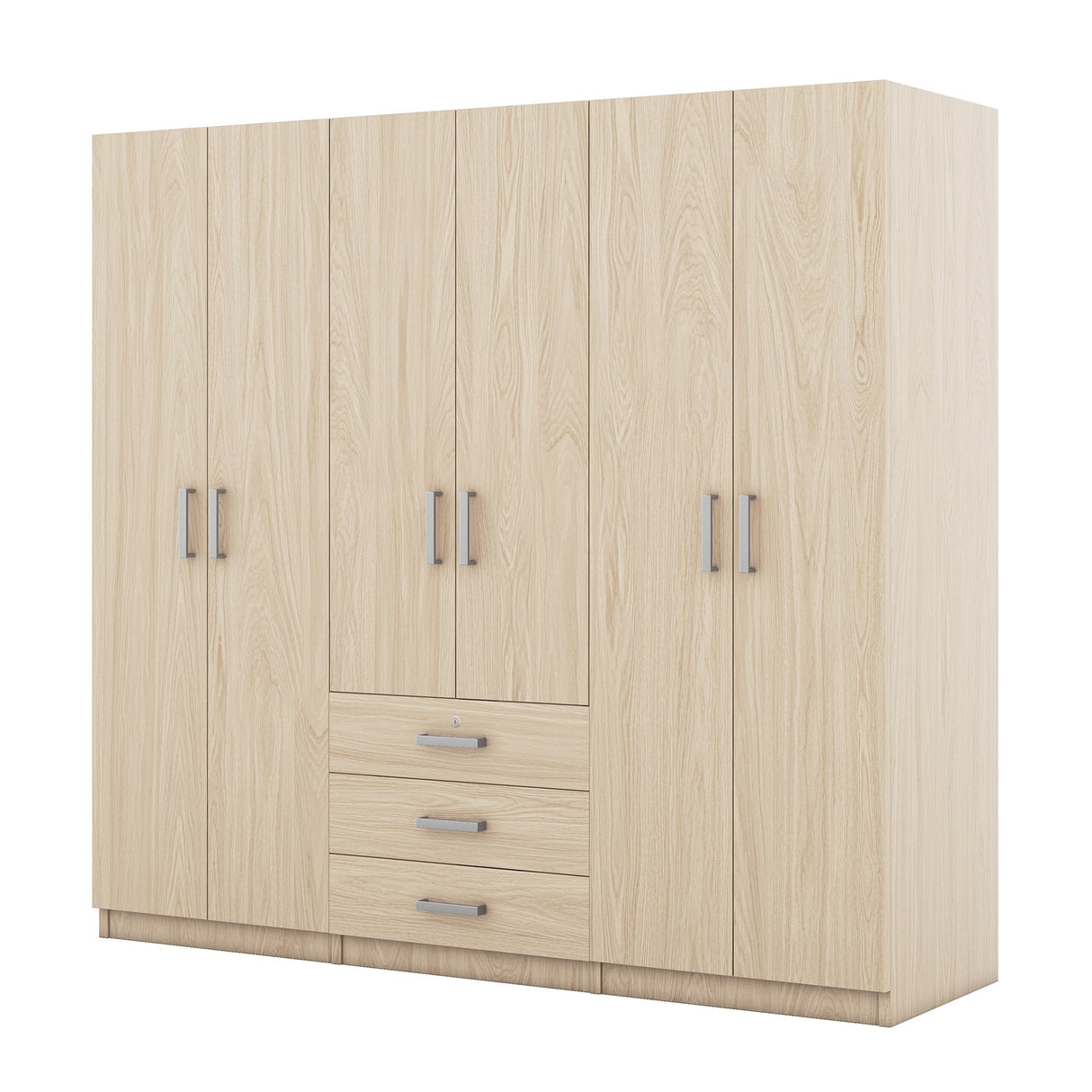 6-Doors Wooden Wardrobe Storage for Bedroom