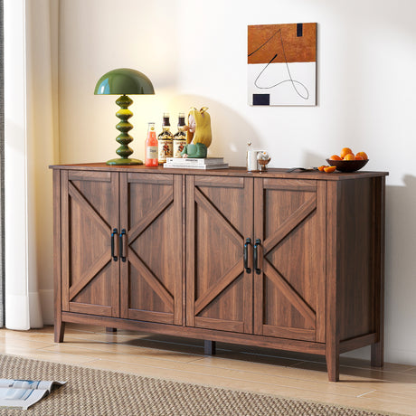 Cabinet-with-4-Doors-and-4-open-shelves-Buffets-&-Sideboards