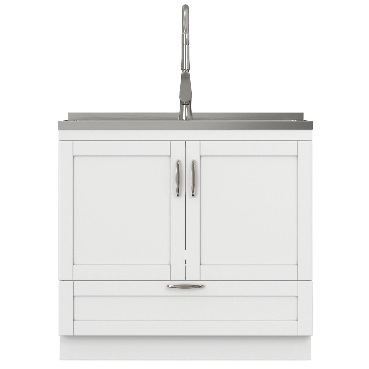 Reed - Deluxe Laundry Cabinet With Pull-Out Faucet And Stainless Steel Sink