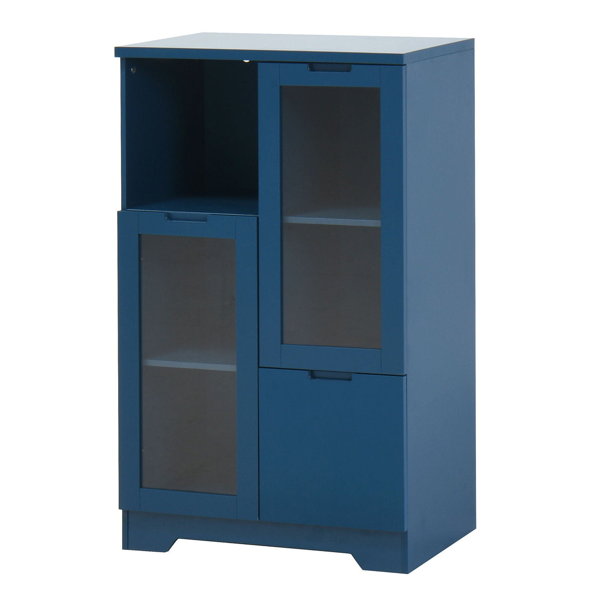 Modern Cabinet With Glass Doors And Drawer