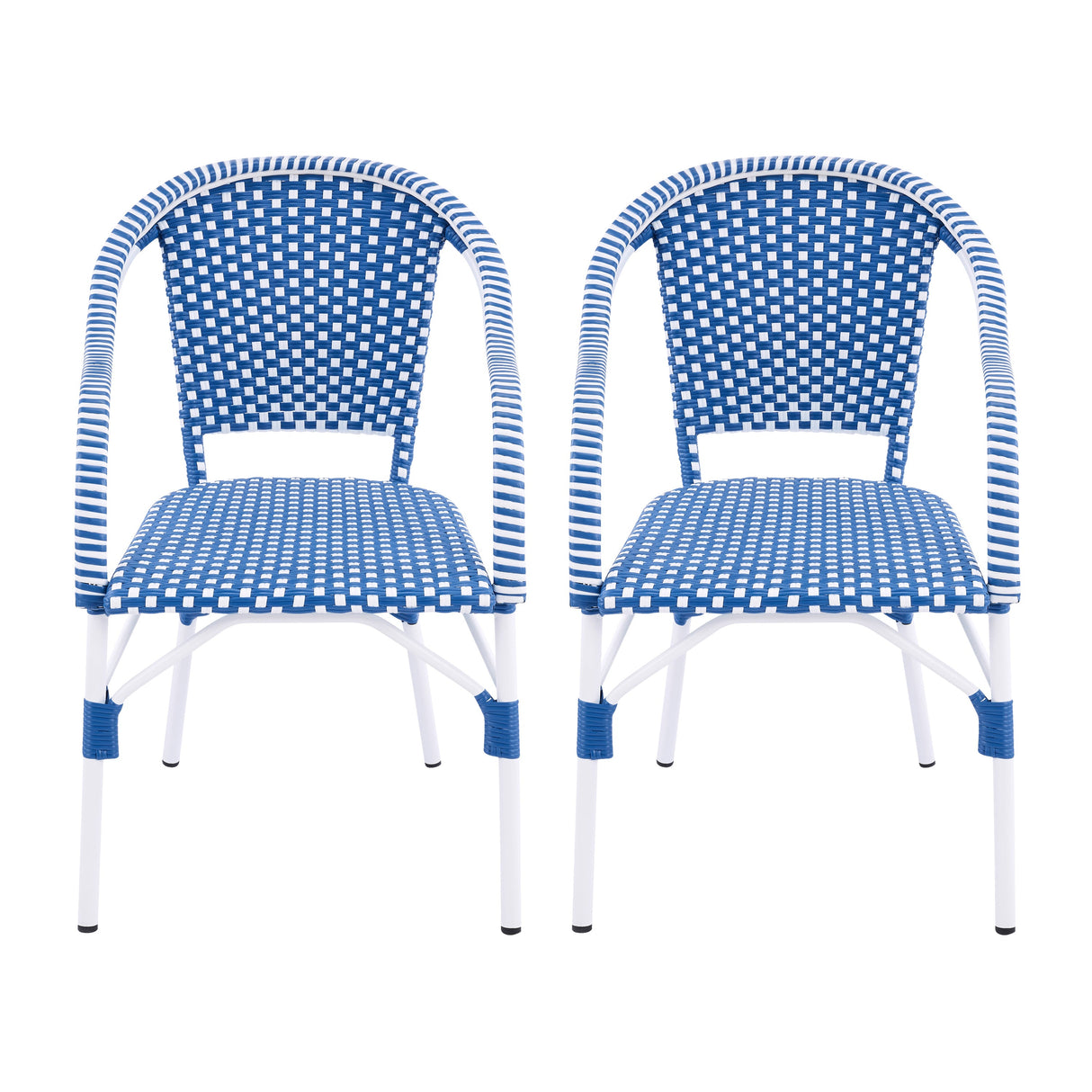 Outdoor Bistro Chairs with Aluminum Frame, Set of 2