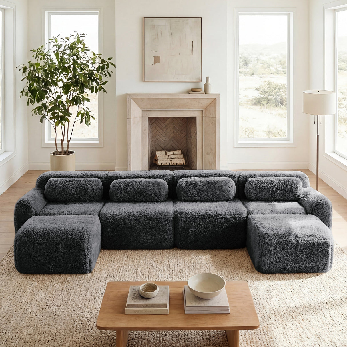U-Shaped Boneless Sofa