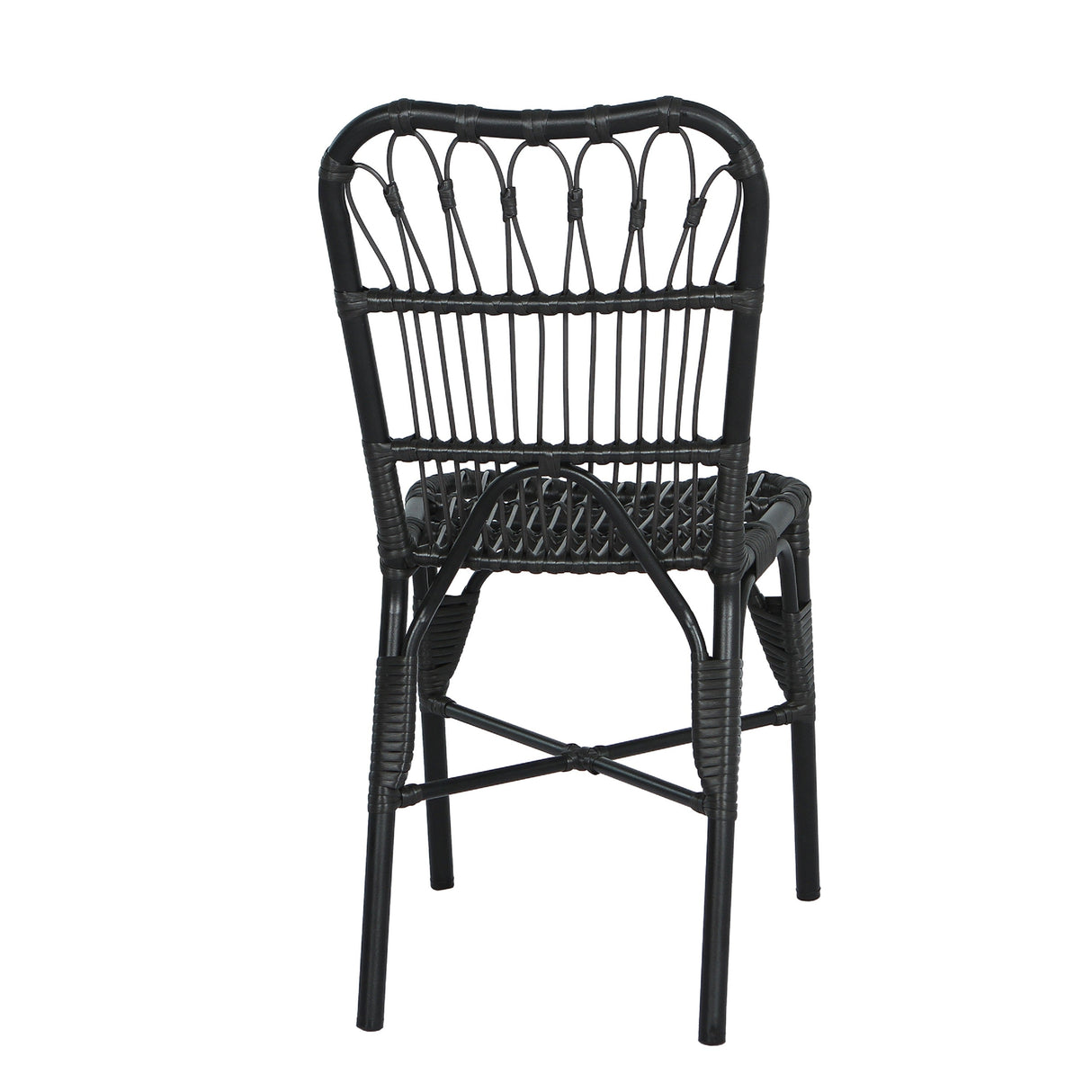 7 PCS Outdoor Dining Set for 6 with Acacia Wood Top & Rattan Chairs
