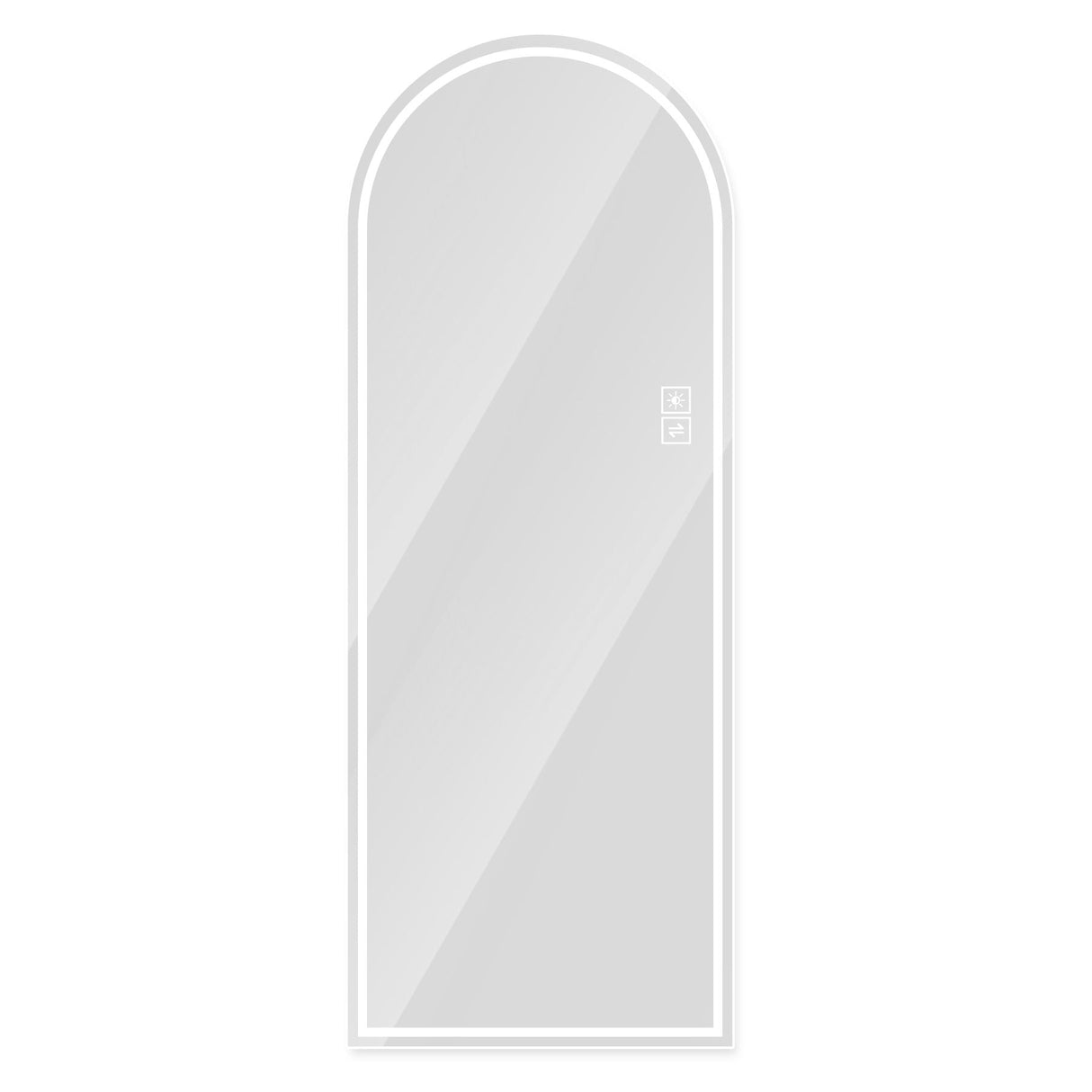 Arch Design LED Full Length Mirror, Dimmable, High Definition, Explosion Proof, 65" X 21" - Silver