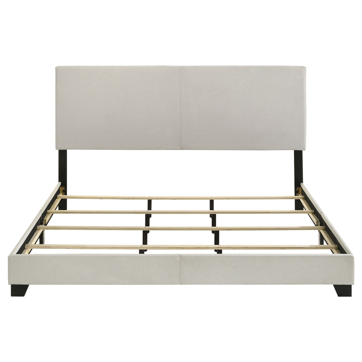 Dorian Fabric Upholstered Eastern King Panel Bed Cream