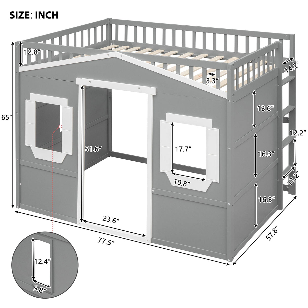 Elegant House Loft Bed With Ladder