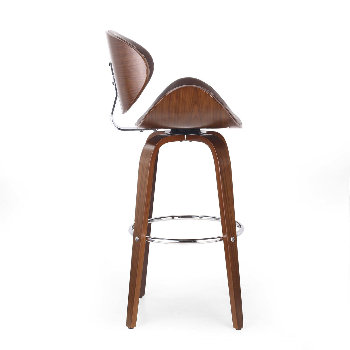 Lumos - Mid Century Modern Upholstered Swivel Barstool