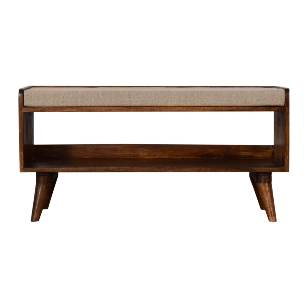 Solid Wood Bench With Upholstered Sea