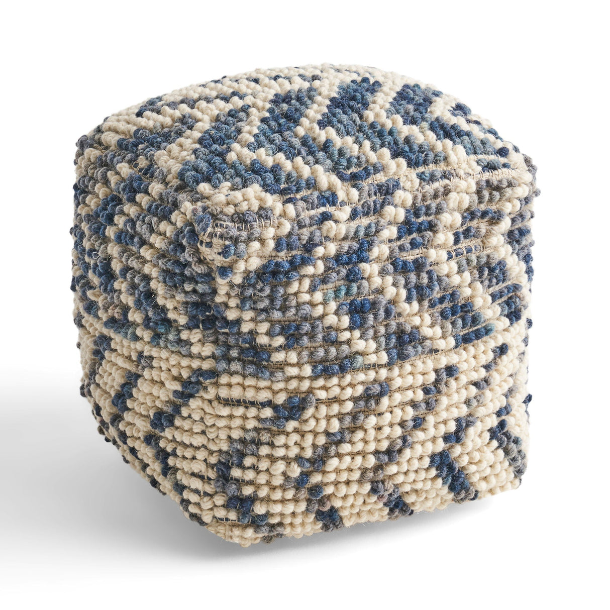Alina Wool and Cotton Pouf - Natural