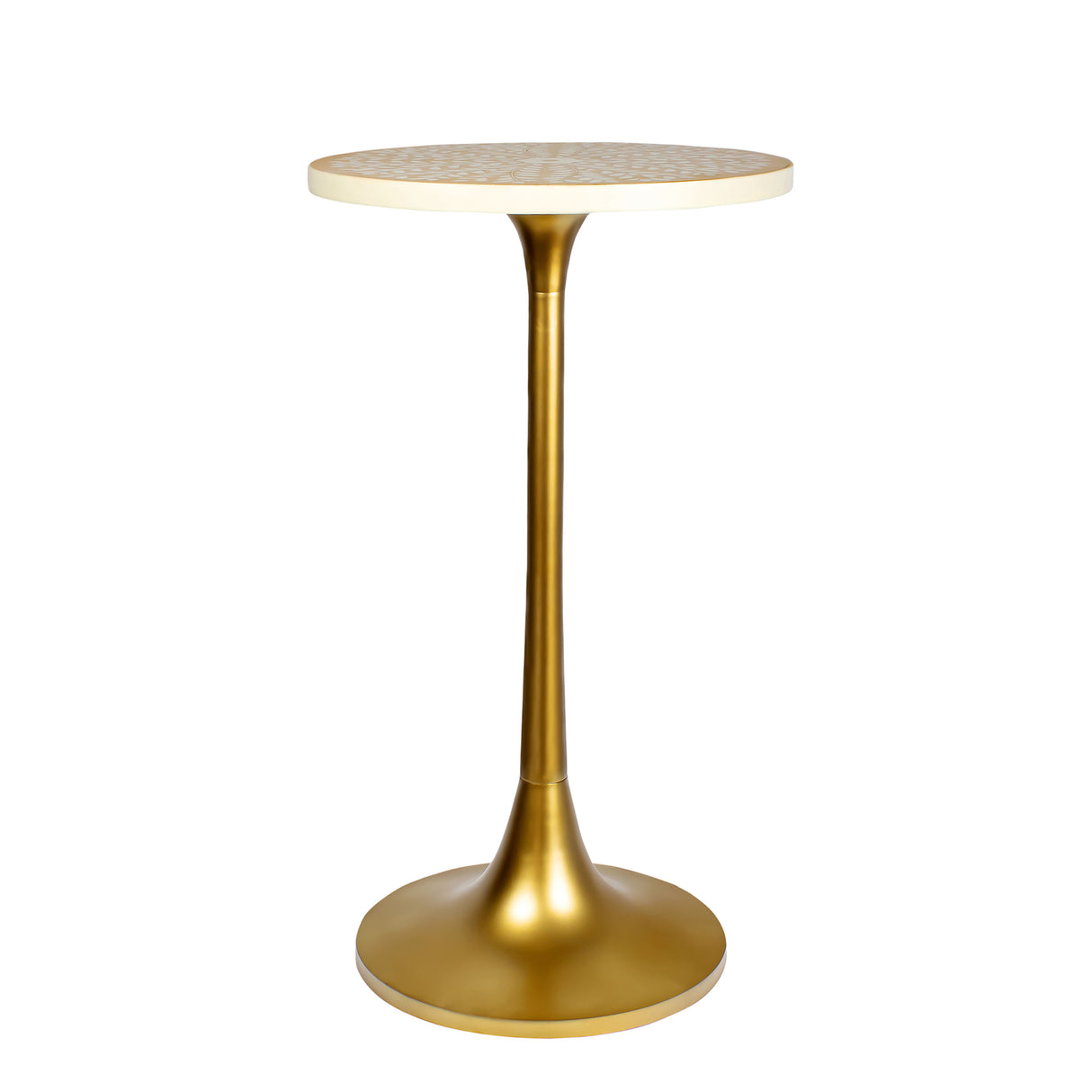 Nysha Modern Bohemian Metal/Resin Inlay Top End Table