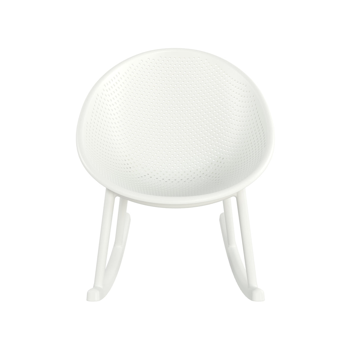 Modern Gable Rocking Chair Set of 2 in White Plastic with Weather Resistance