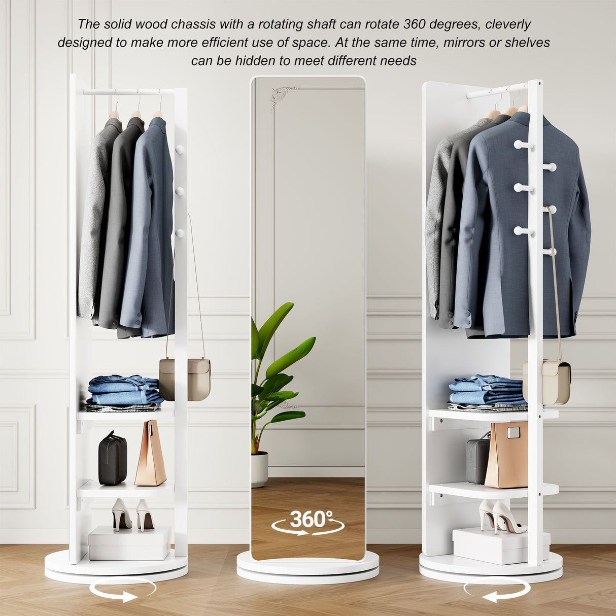 3 In 1 Multifunctional Full Length Clothing Mirror