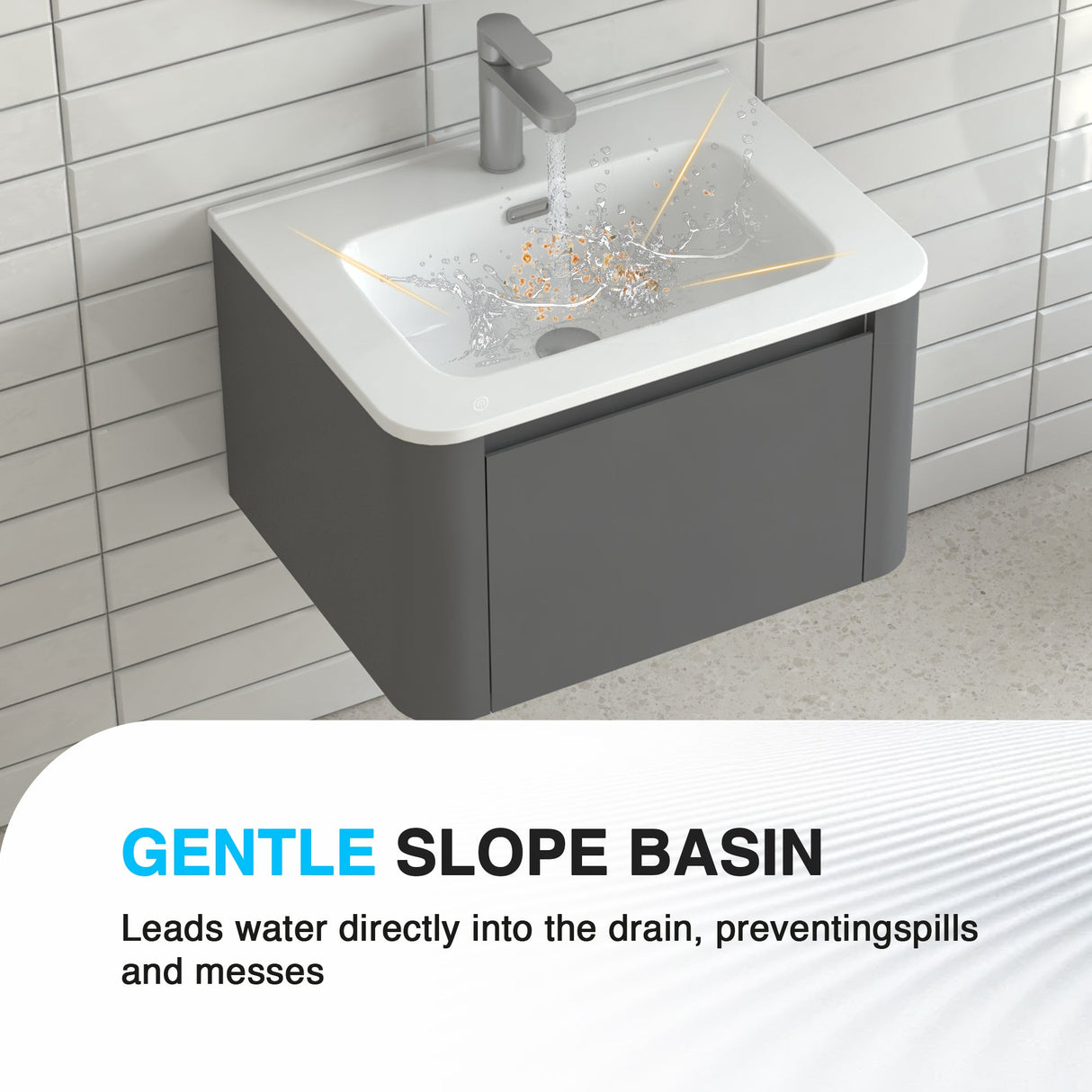 24" Wall-Mounted Bathroom Vanity