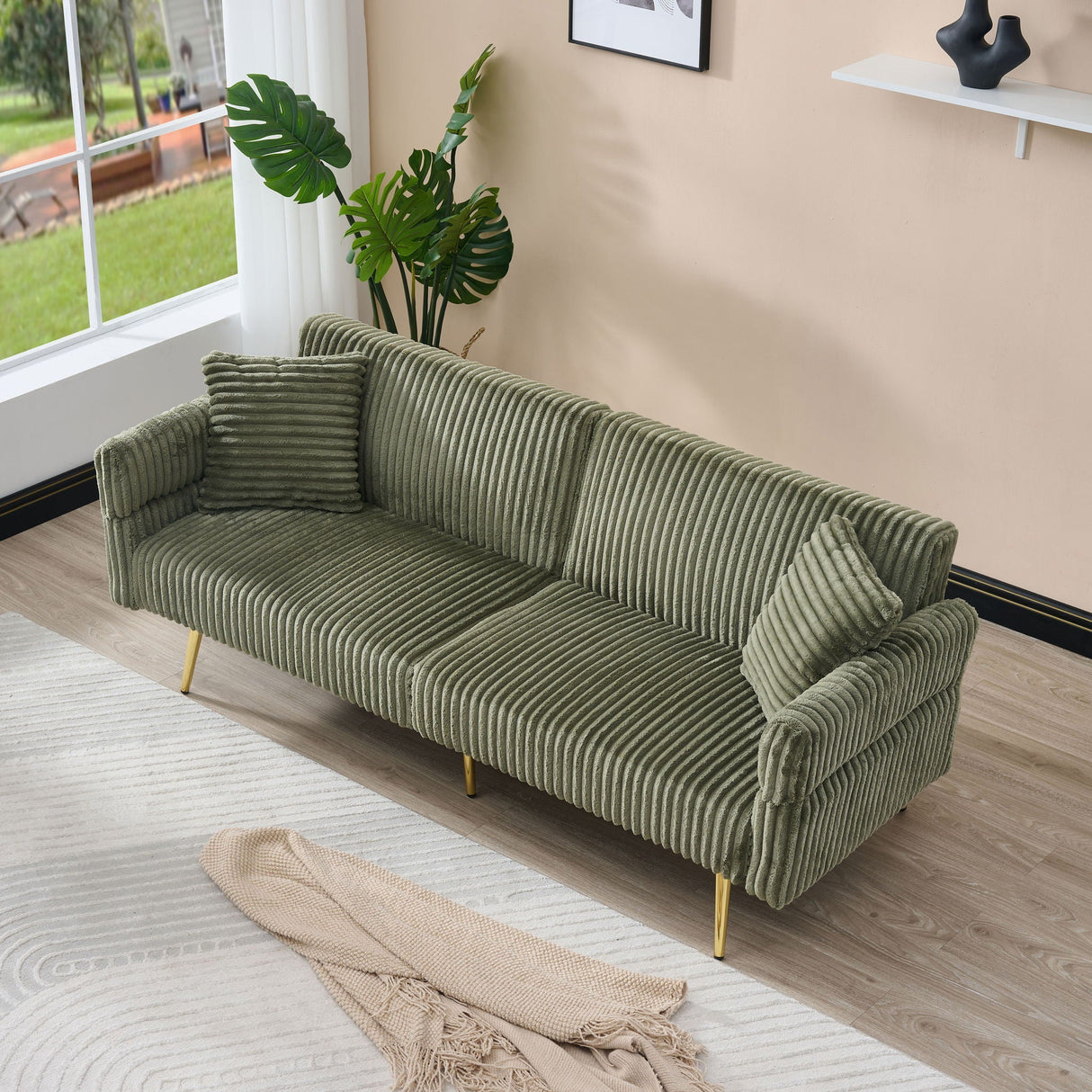 Luxury Foldable Double Sofa Bed With Folding Armrests