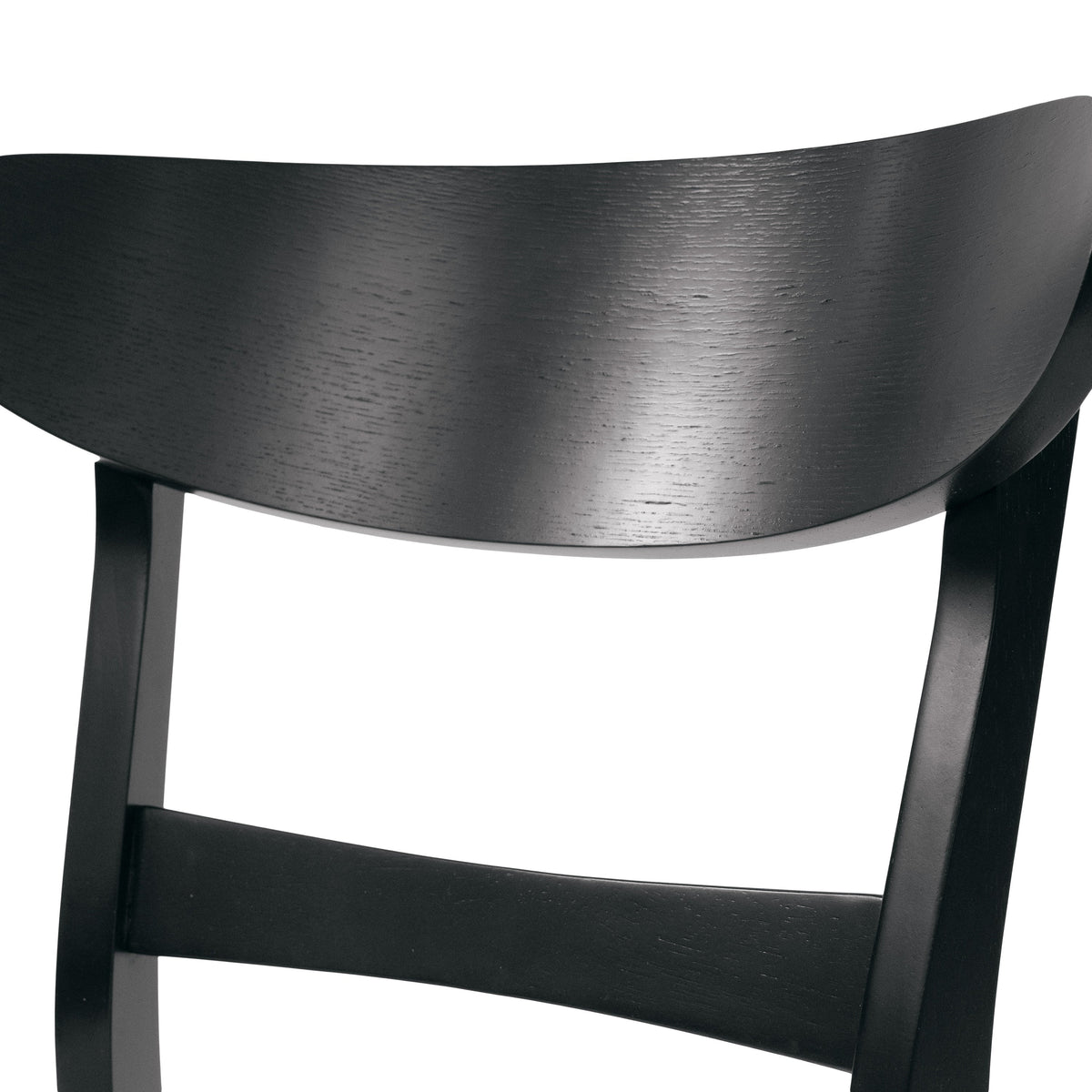 Set of 2 Mid-Century Dining Chairs - Upholstered Seat, Rubberwood Legs