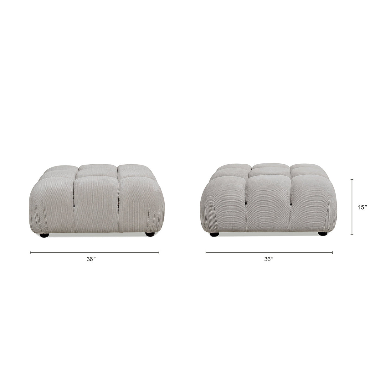 Marcel 36" Bubble Modular Modern Cocktail Ottoman