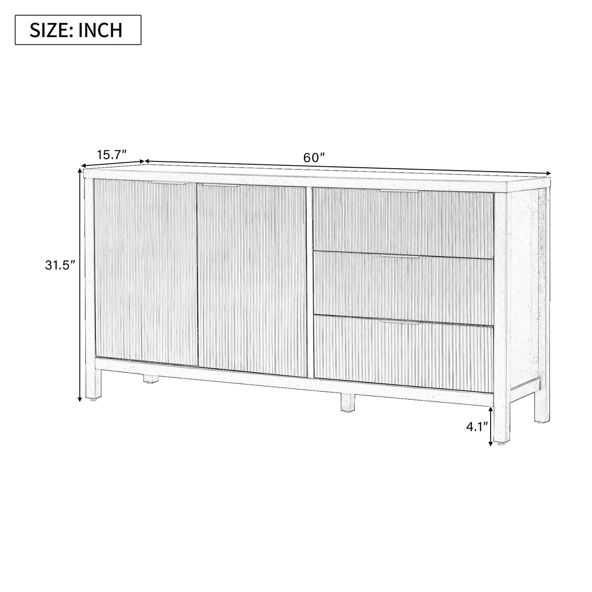 Fluted Sideboard Cabinet