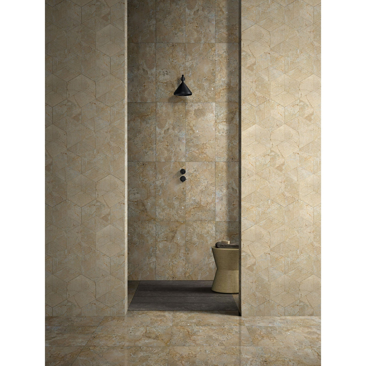 Hexagon Natural Marble Polished Tile For Wall And Floor (Set of 12)