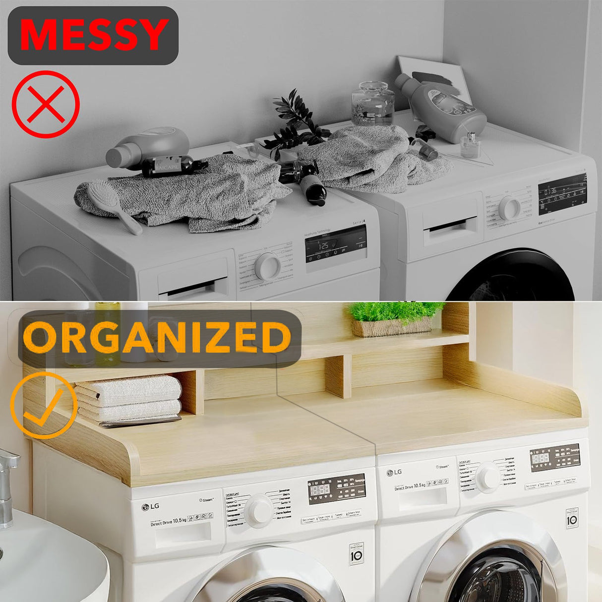 Washer Dryer Countertop with Non-slip Pads