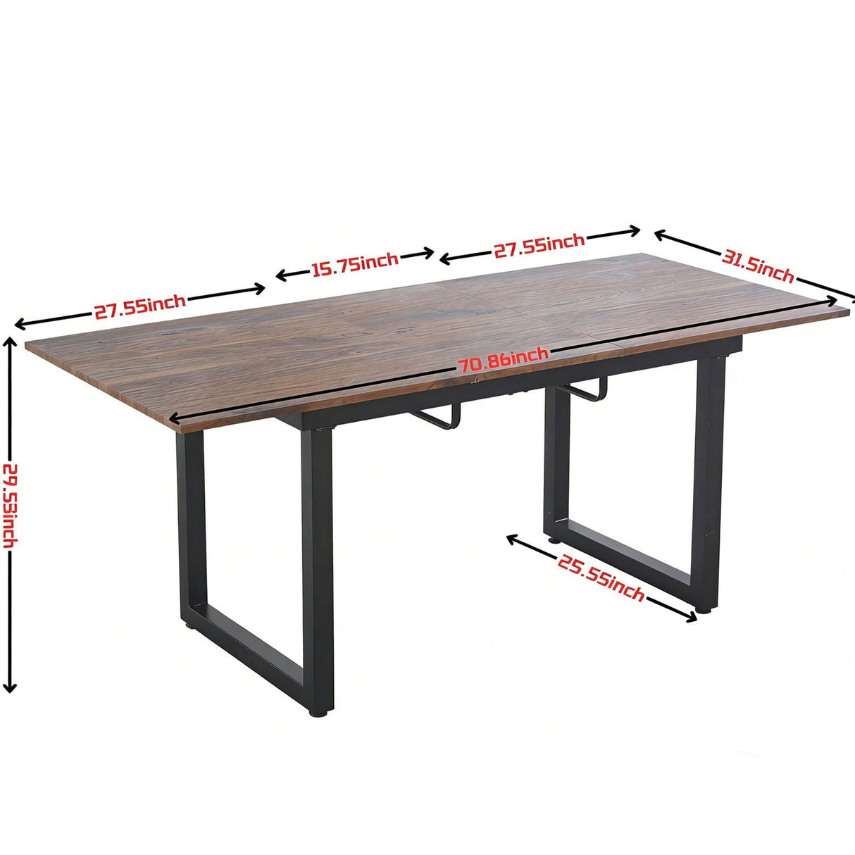 Square Extendable Dining Table With Metal Legs