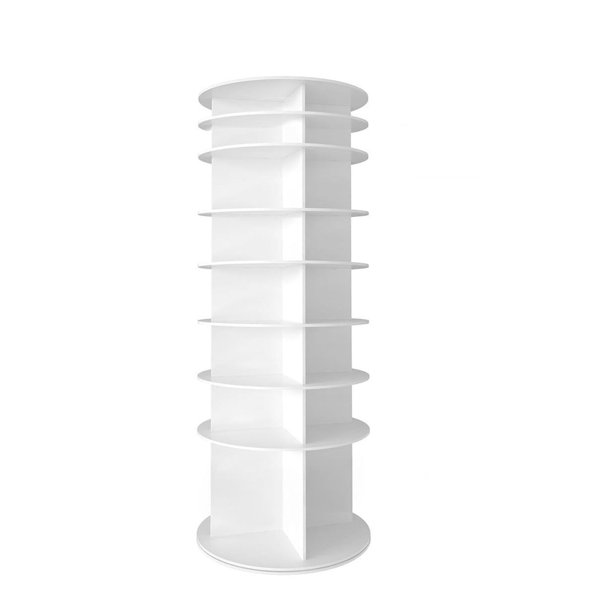 8 Tier Rotating Shoe Rack Tower - White Shoe Organizer
