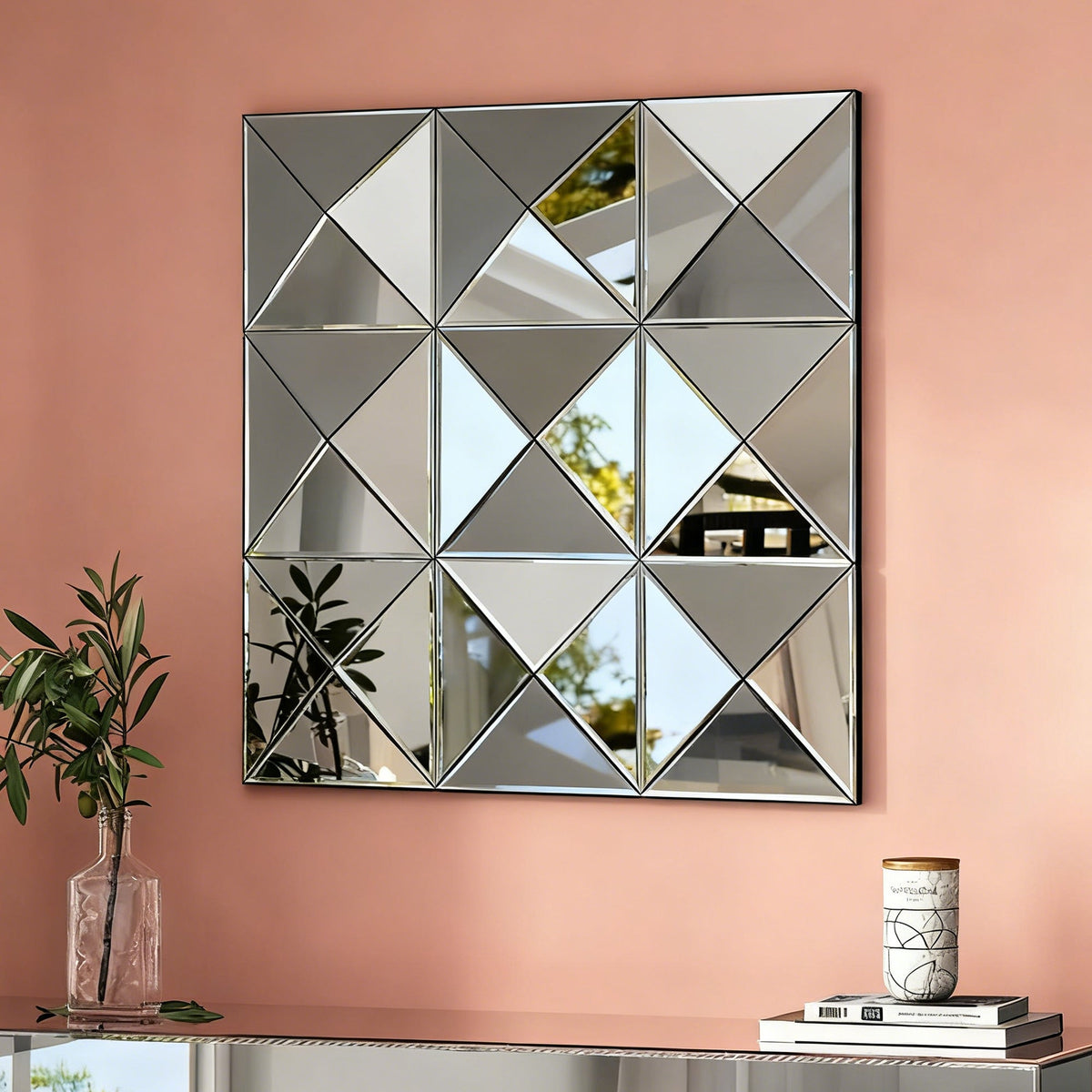 3D Mirror Wall Decor Beveled Glass Wall Mirror