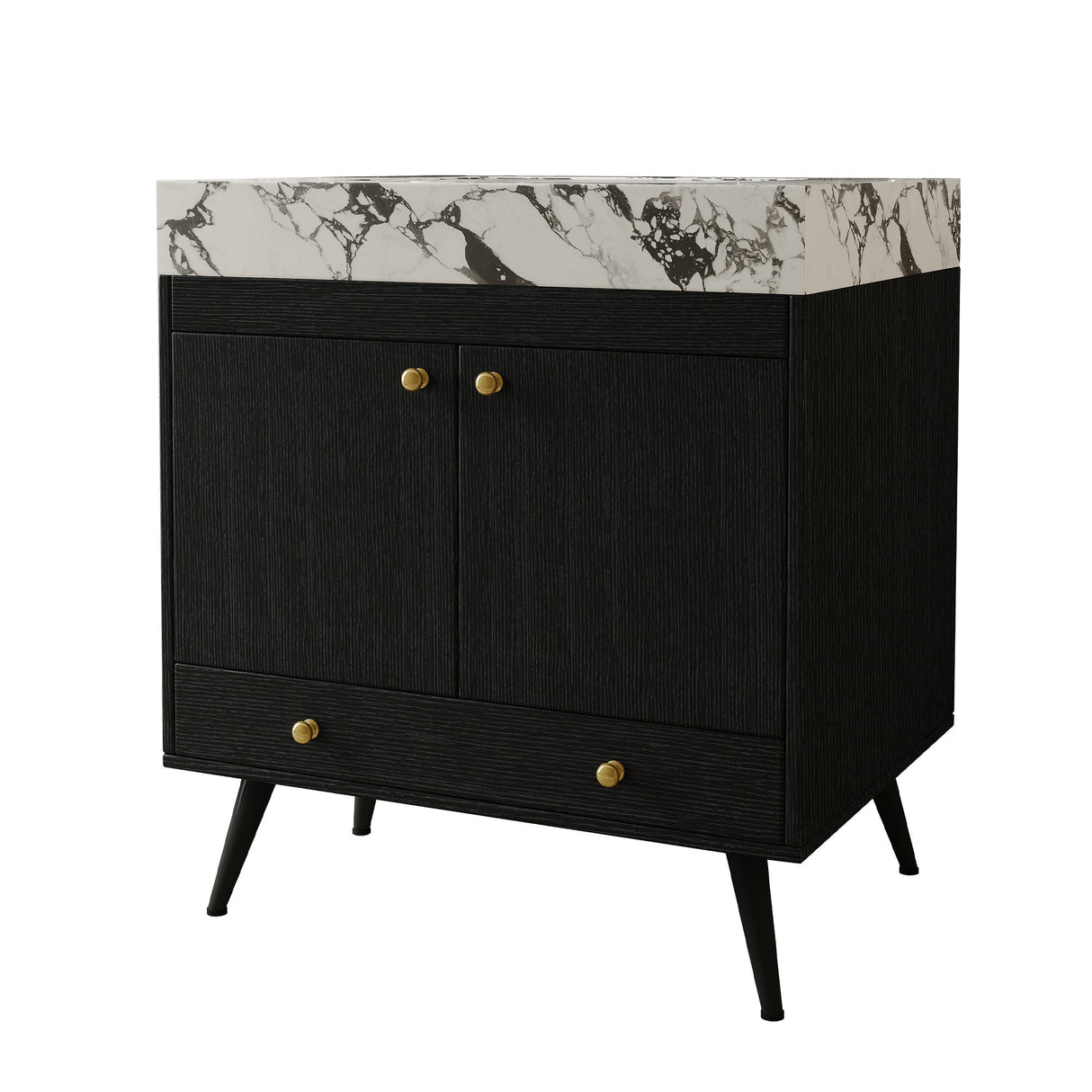 Contemporary Free-standing Bathroom Vanity with Faux Marble Top
