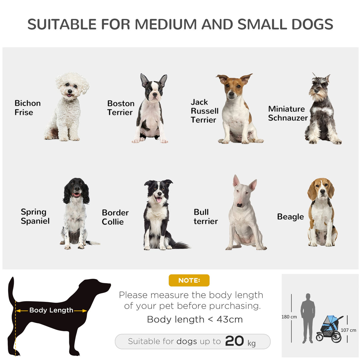 PawHut Pet Stroller for Small and Medium Dogs