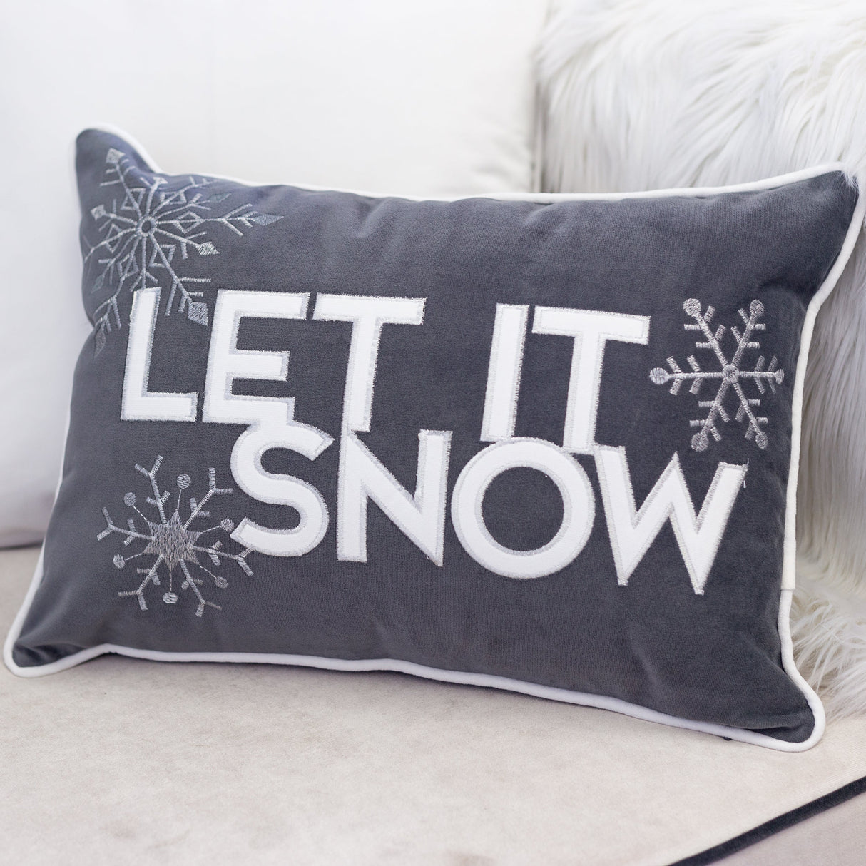 Nneka Let It Snow Lumbar Pillow
