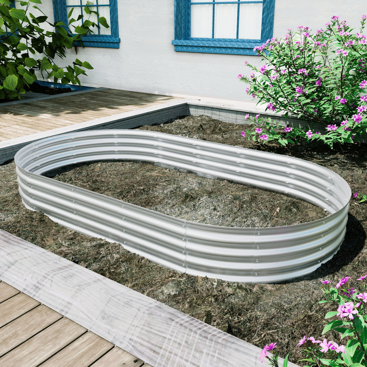 Heavy Duty Galvanized Raised Garden Bed Kit 8x4x1ft