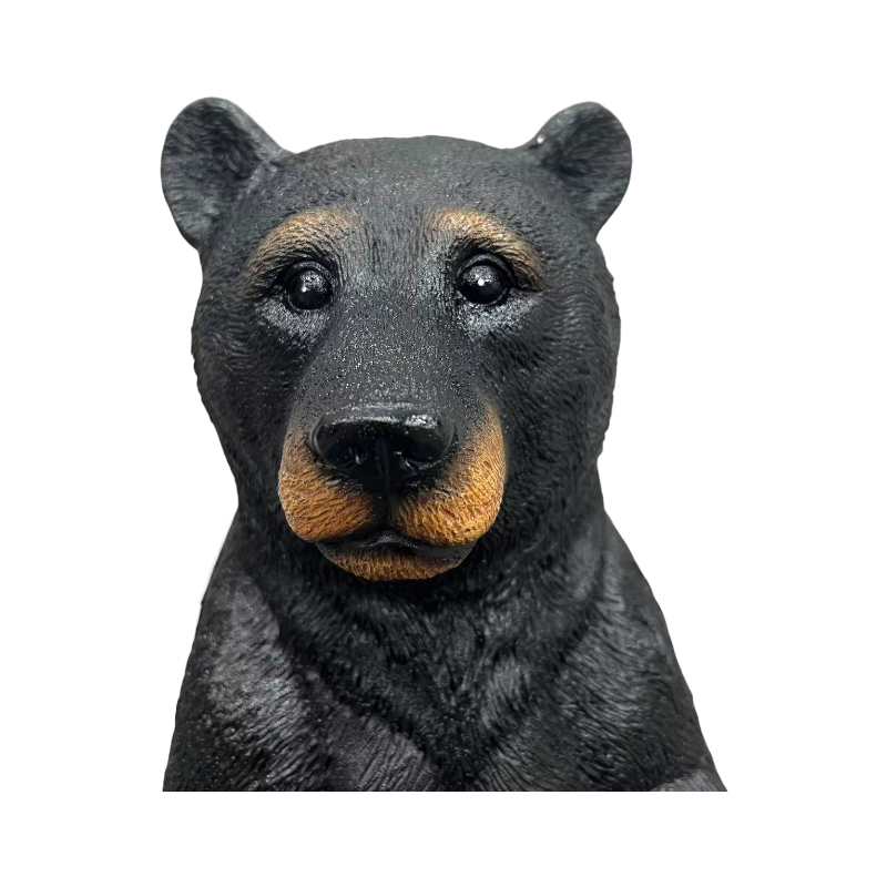 19.69" Weather Resistant Resin Standing Black Bear Sculpture