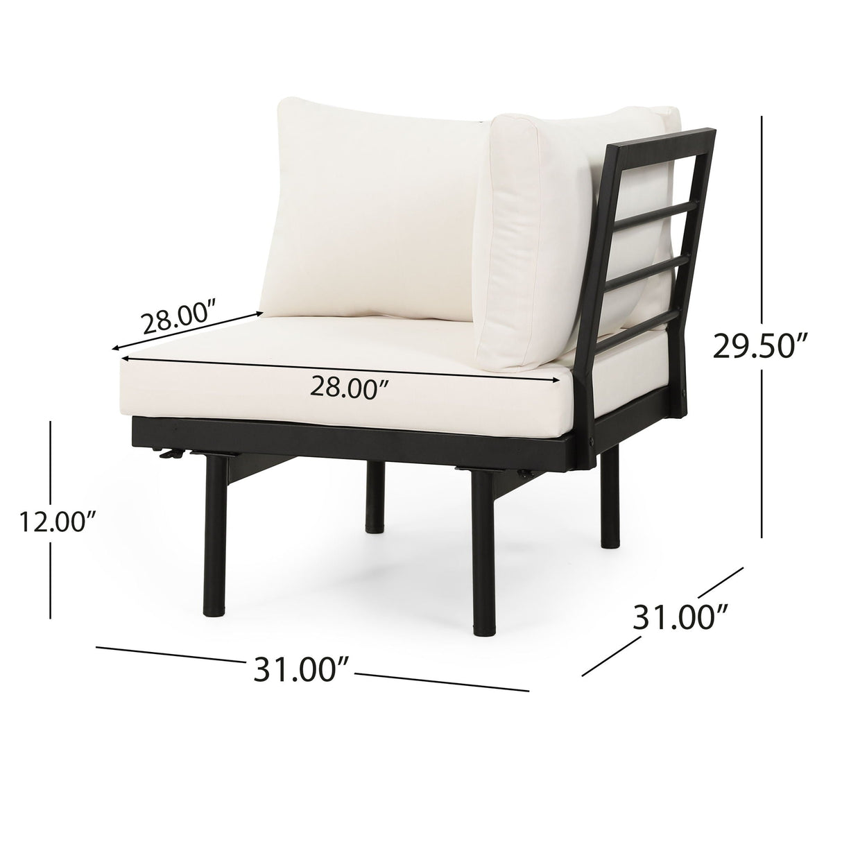 Theo Sofa Corner with Coffee Table - Cream