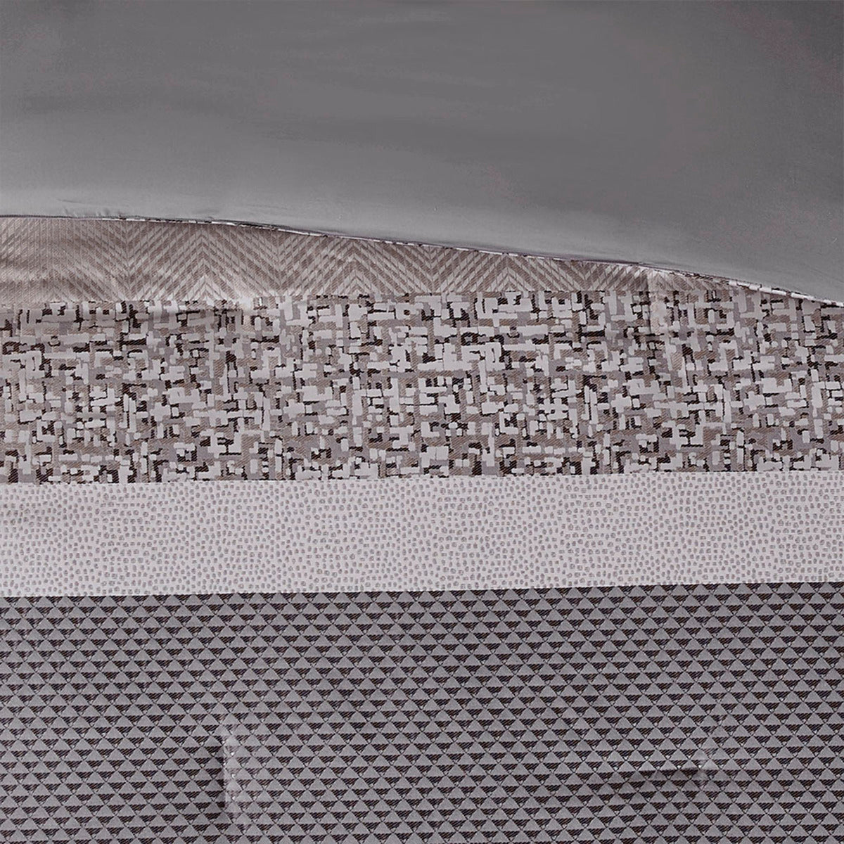 7 Piece Jacquard Comforter Set Grey/Taupe Cal King