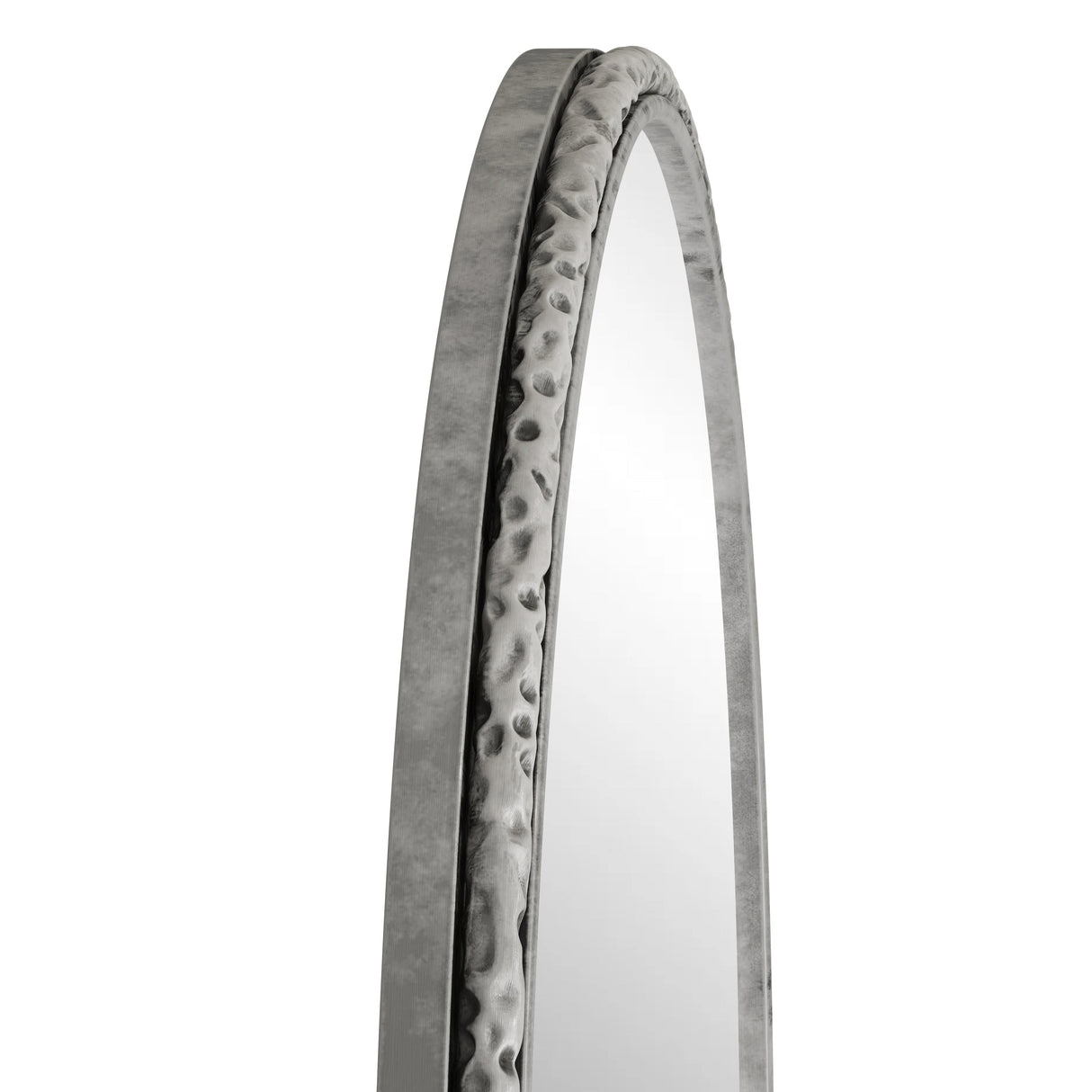 Arched Silver Wall Mirror with Tempered Glass Metal Frame