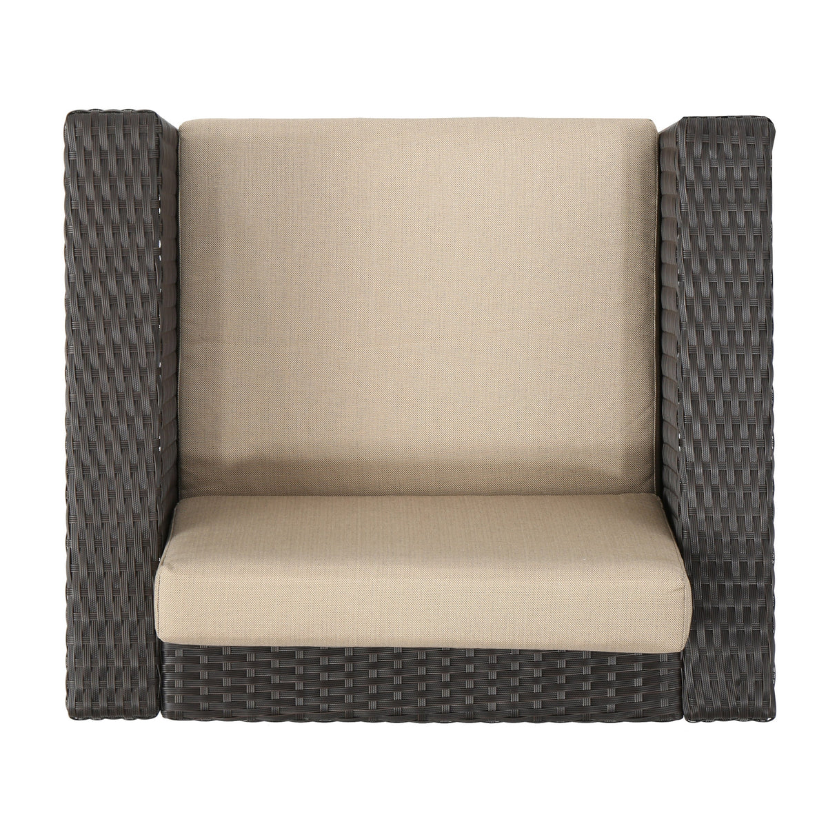 PUERTA Club Chair MP1 Outdoor Comfort Weather-Resistant Cushions Mixed Black Faux Rattan