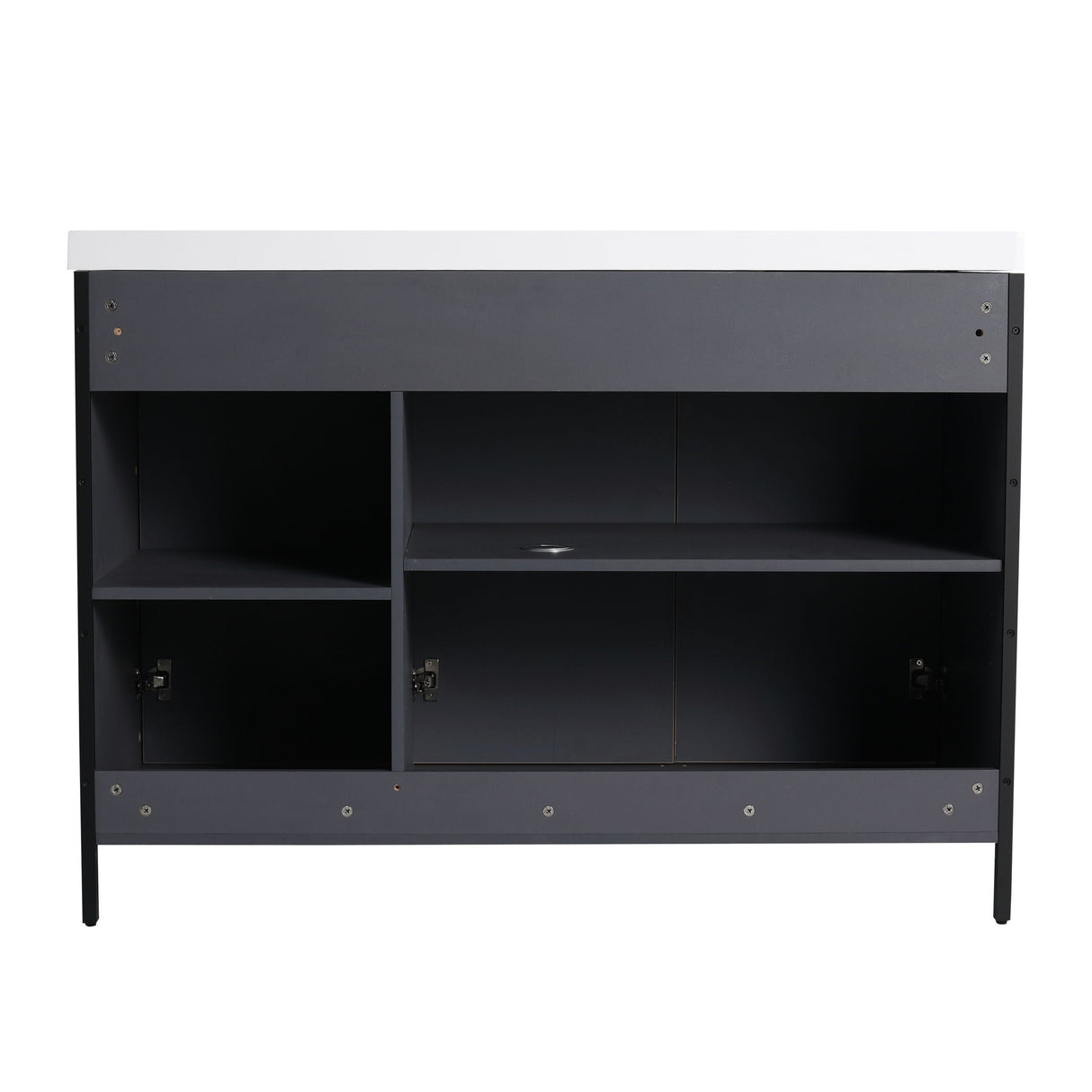 Modern Freestanding Bathroom Vanity With Resin Sink & Soft Close Cabinet Doors
