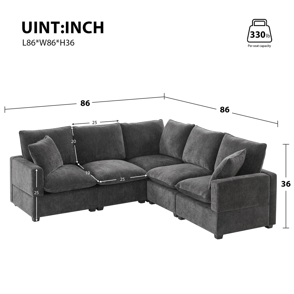 The Katherine Customizable Modular Chenille Sectional