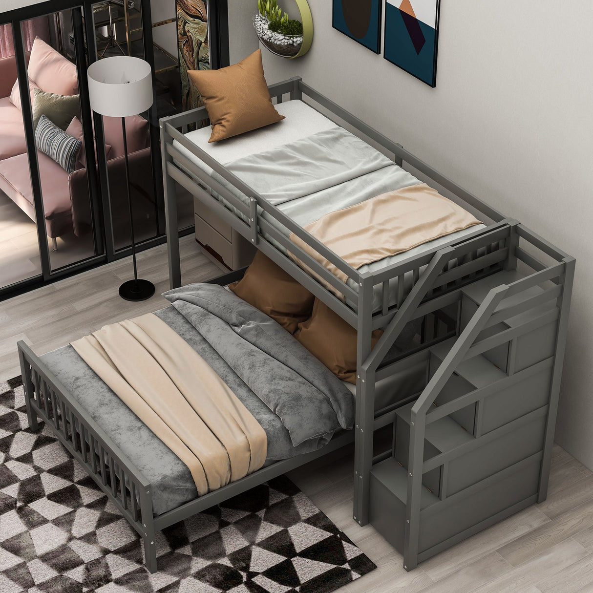 Loft Bed With Staircase And Storage