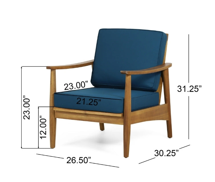 Willowbrook Teak Brown 4-Piece Wood Outdoor Patio Conversation Seating Set