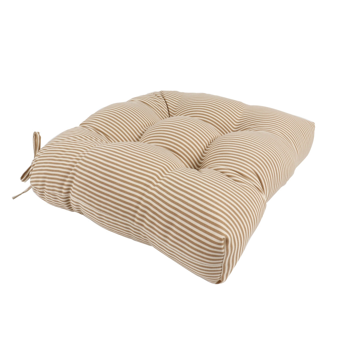 Outdoor Chair Cushions Set of 2 - Beige Striped
