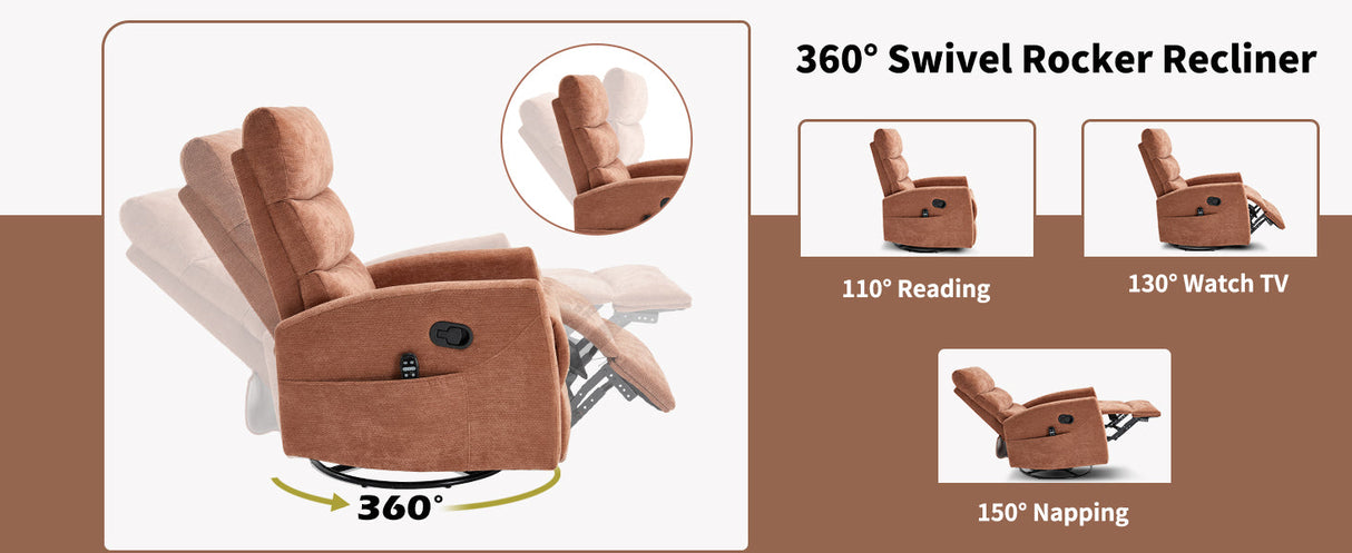 Heat Massage Manual Recliner Chair