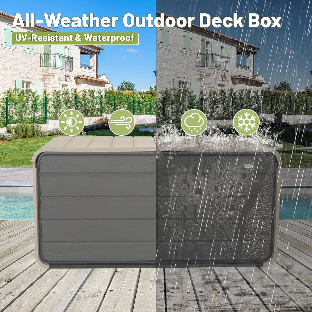 160 Gallon Heavy-Duty Resin Deck Box