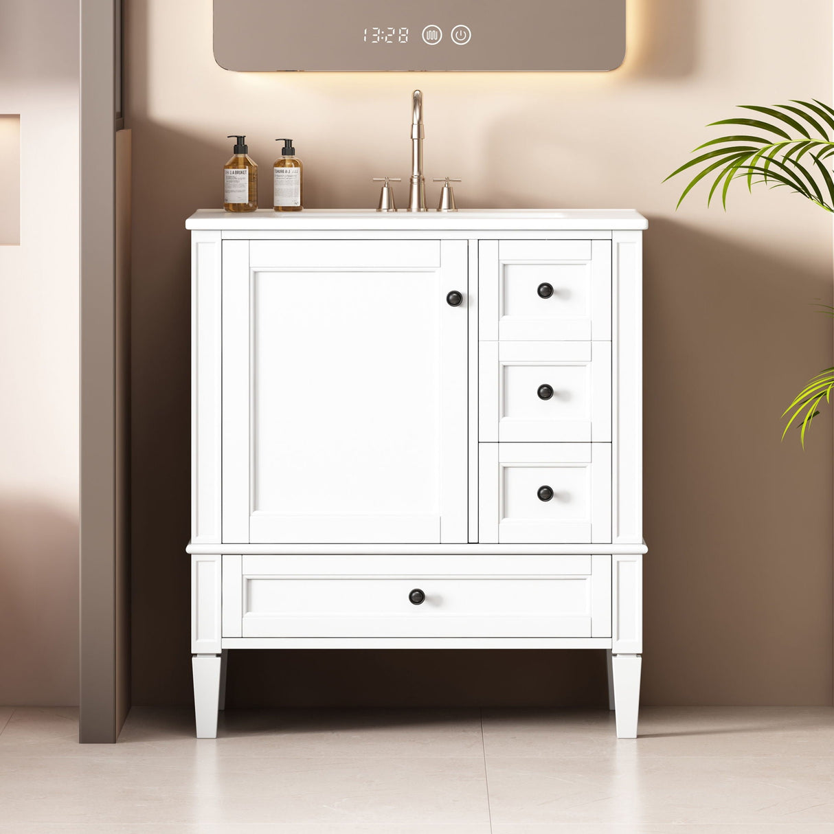 Bathroom Vanity With Sink, Storage Cabinet With 3 Drawers