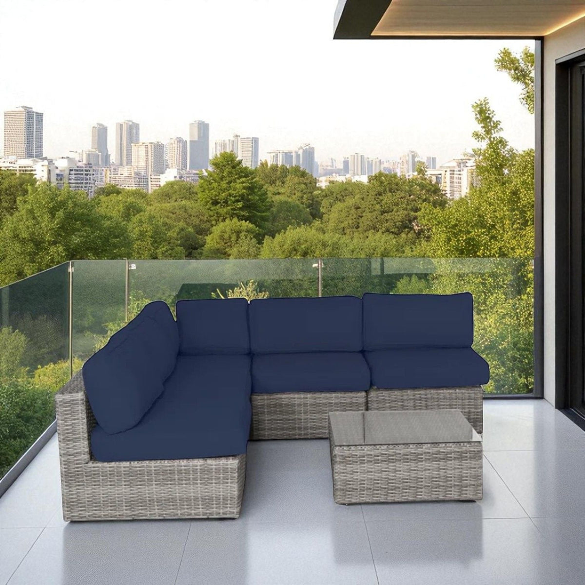 Outdoor Wicker Seating Group With Cushions